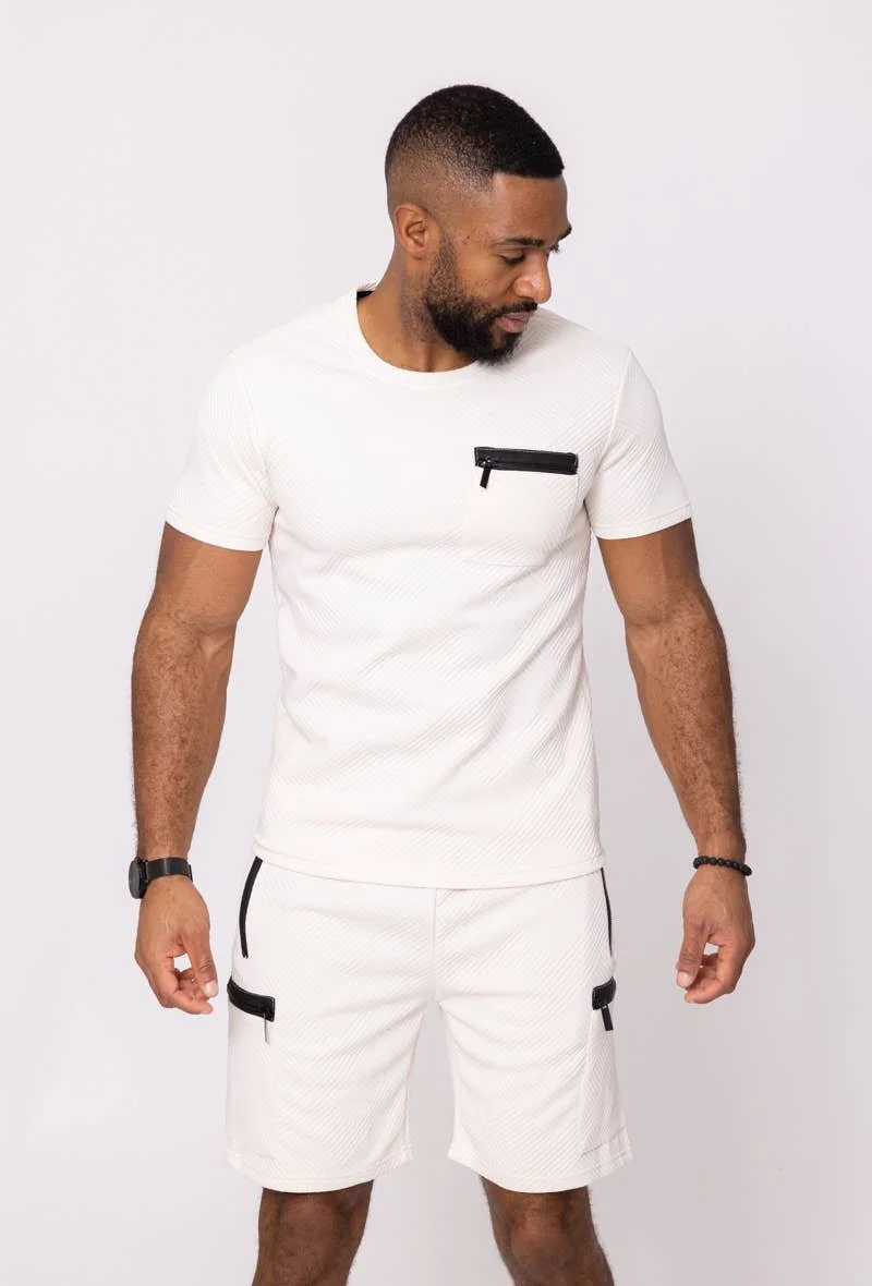 Zayne Paris Men's Zip T-Shirt/Shorts Set — Brass Velvet Trading Co.